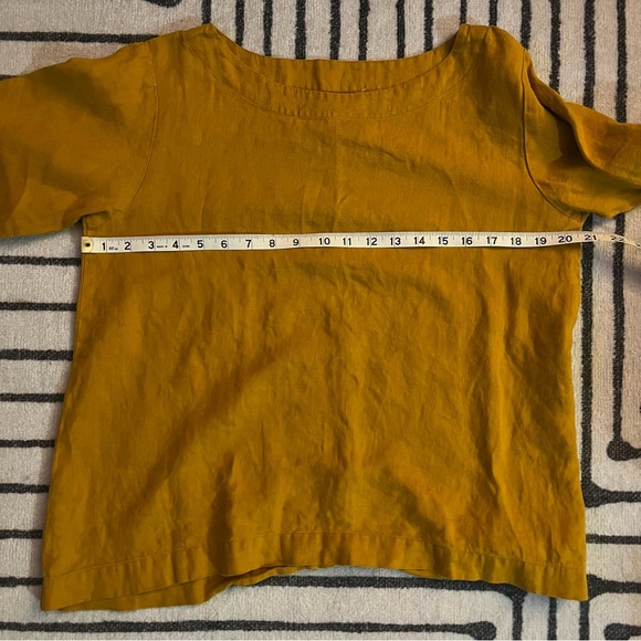 Not Perfect Linen / Mustard Golden Yellow Top - Picture 6 of 7